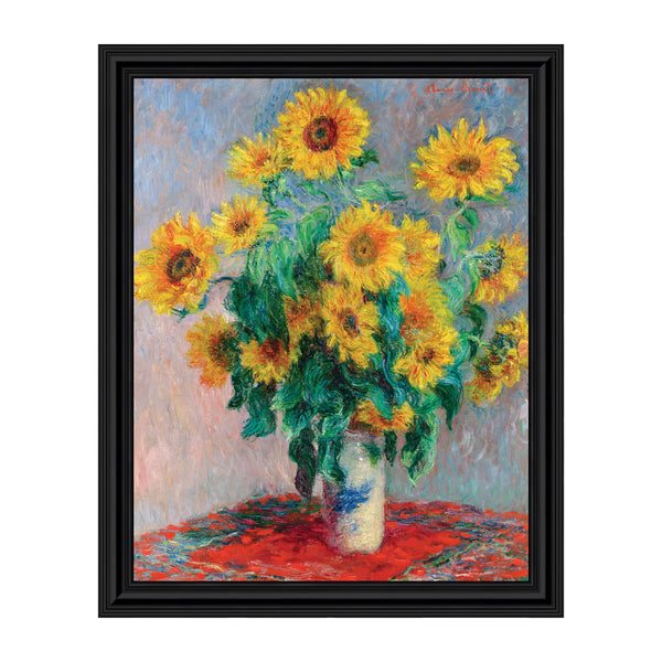 Bouquet of Sunflowers by Claude Monet Framed Wall Art Print, Excellent Kitchen or Living Room Wall Decor, 11x14, 2415