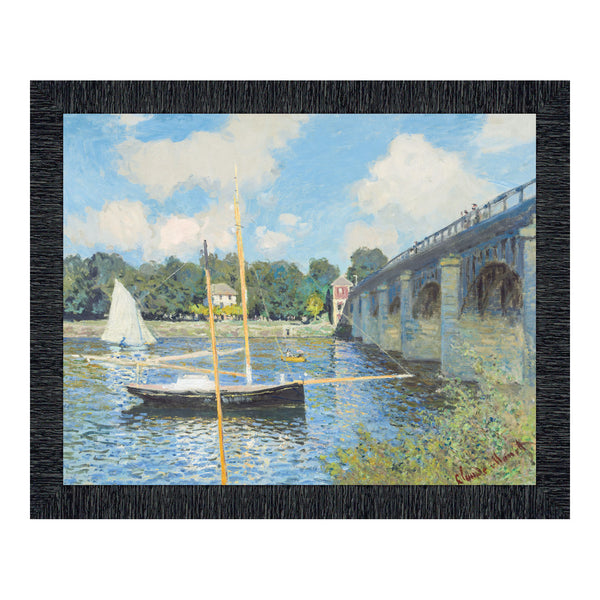 Bridge on Argentueil by Claude Monet Framed Wall Art Print, Coastal Wall Decor, 11x14 2418