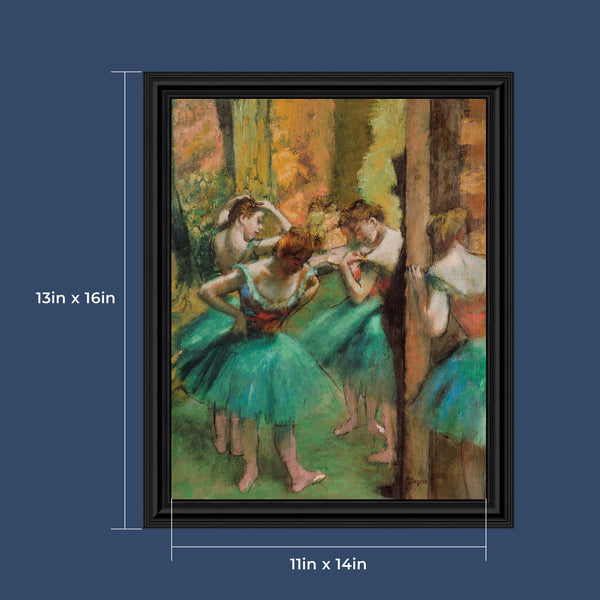 Dancers, Pink and Green by Edgar Degas Framed Wall Art Print, Beautiful Degas Ballerinas, Living Room or Bedroom Wall Art, 11x14, 2421