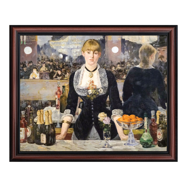 A Bar at Folies Bergere by Eduard Manet, Framed Wall Art Print, Wonderful Bar Decor for Home or Office, 11x14, 2422