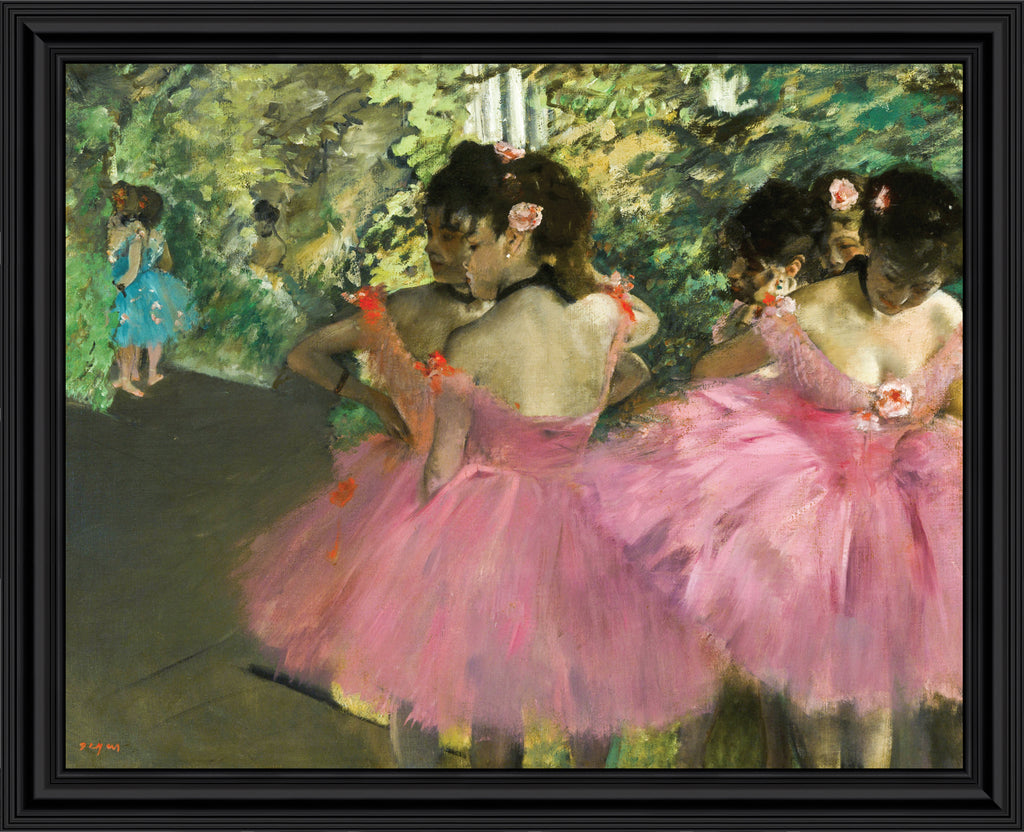 Dancers in Pink by Edgar Degas Framed Wall Art Print, Beautiful Degas Ballerinas, Living Room or Bedroom Wall Art 11x14 2424