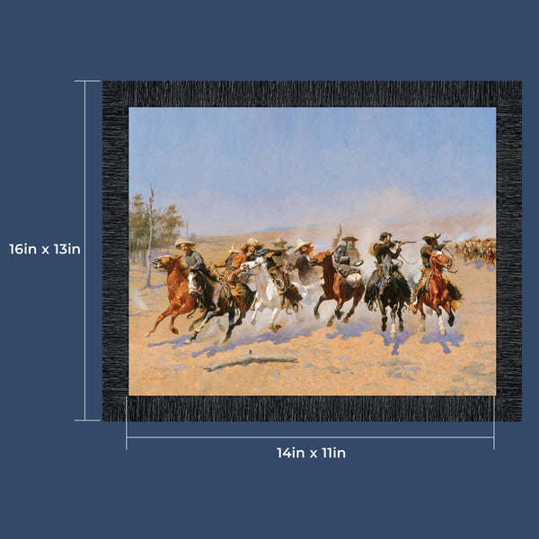 Dash to The Timbers by Frederic Remington, World Famous Wall Art Collection, Western Art, Framed Wall Art, 11x14, 2425