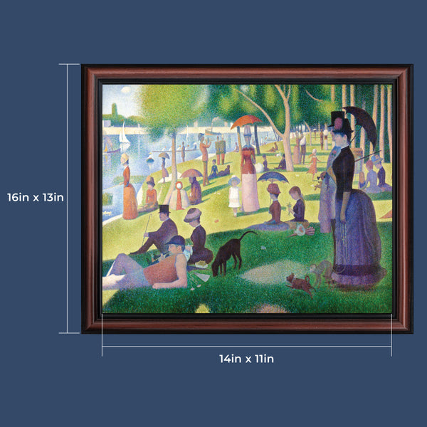 A Sunday On The La Grande Jatty by Georges Seurat, World Famous Wall Art Collection, Framed Impressionist Wall Art Print