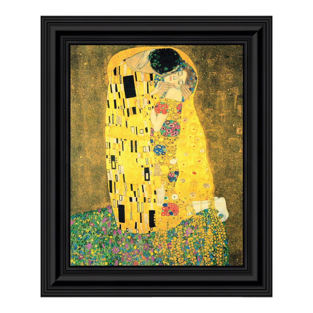 The Kiss by Gustav Klimt, Framed Wall Art Print,  The Kiss Print would be wonderful Living Room or Dorm Room Wall Art, 11x14 2427