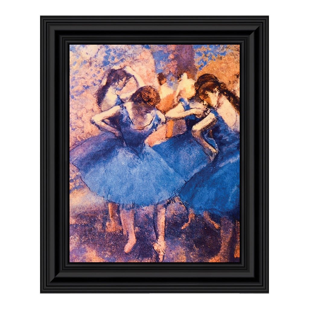 Dancers in Blue by Edgar Degas Framed Wall Art Print, Beautiful Degas Ballerinas, 11x14, 2434