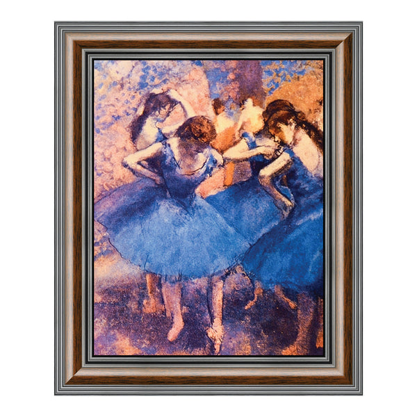 Dancers in Blue by Edgar Degas Framed Wall Art Print, Beautiful Degas Ballerinas, 11x14, 2434