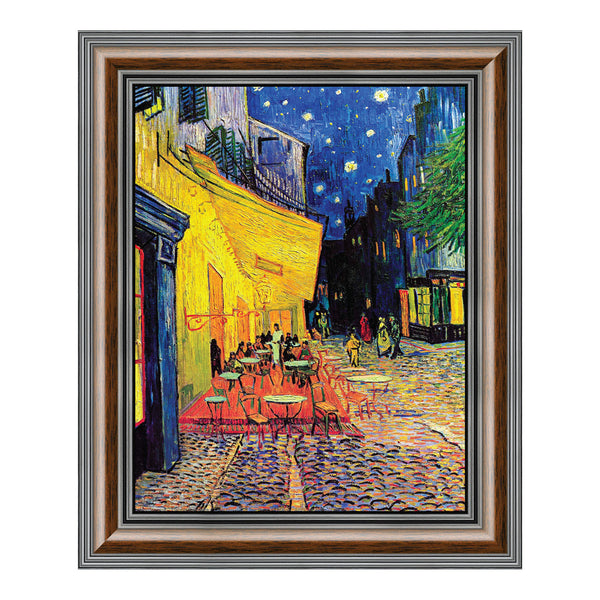 Cafe Terrace at Night by Vincent Van Gogh Framed Print Wall Art, Great Addition to Your Living Room, Office, or Home Decor, 11x14, 2437