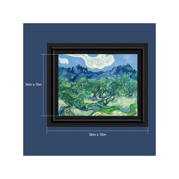 Olive Trees By Vincent Van Gogh Framed Wall Art Print for Home decor, 11x14, 2438