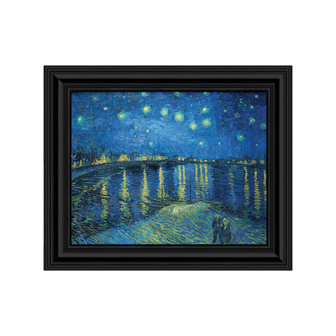 Starry Night Over the Rhone by Vincent Van Gogh Framed Wall Art Print for Living Room or Bedroom Home Decor, 11x14, 2439