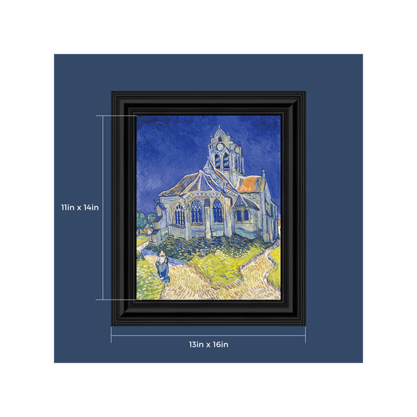 Church at Auvers by Vincent Van Gogh Framed Wall Art Print, Wall Decor for Your Office or Living Room Decor, 11x14, 2441