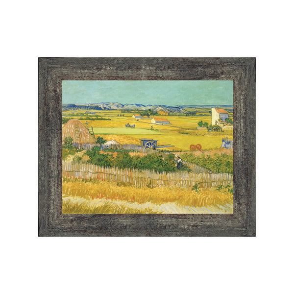 Harvest by Vincent Van Gogh Framed Wall Print, Embodies the Farm Harvest Experience, Splendid Kitchen, Office, or Living Room Decor, 11x14, 2442