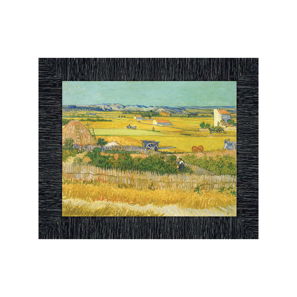 Harvest by Vincent Van Gogh Framed Wall Print, Embodies the Farm Harvest Experience, Splendid Kitchen, Office, or Living Room Decor, 11x14, 2442