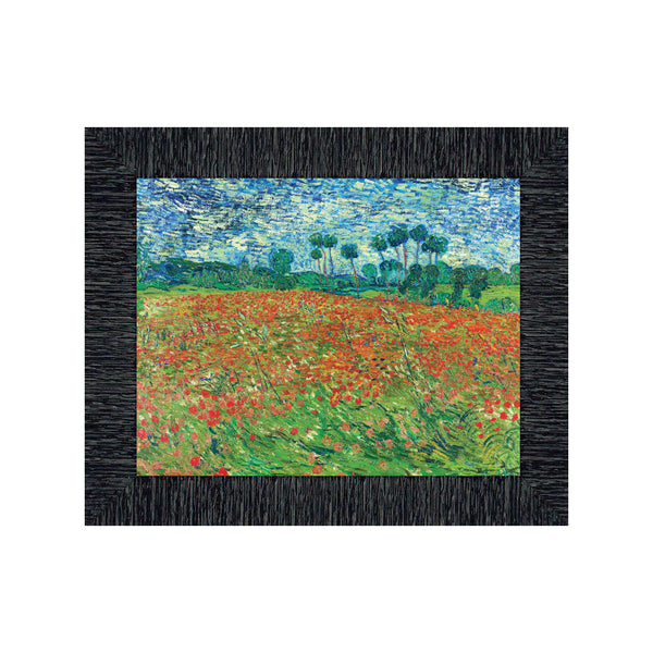 Poppy Field by Vincent Van Gogh Framed Print Wall Art, Excellent for Bedroom or Living Room Décor, 11x14, 2446