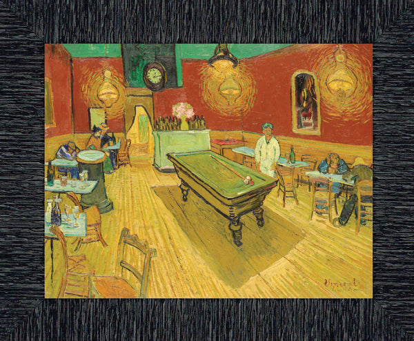 The Night Cafe in the Place Lamartine in Arles by Vincent Van Gogh, Framed Wall Art Print, Great Bar or Man Cave Decor, 11x14, 2447