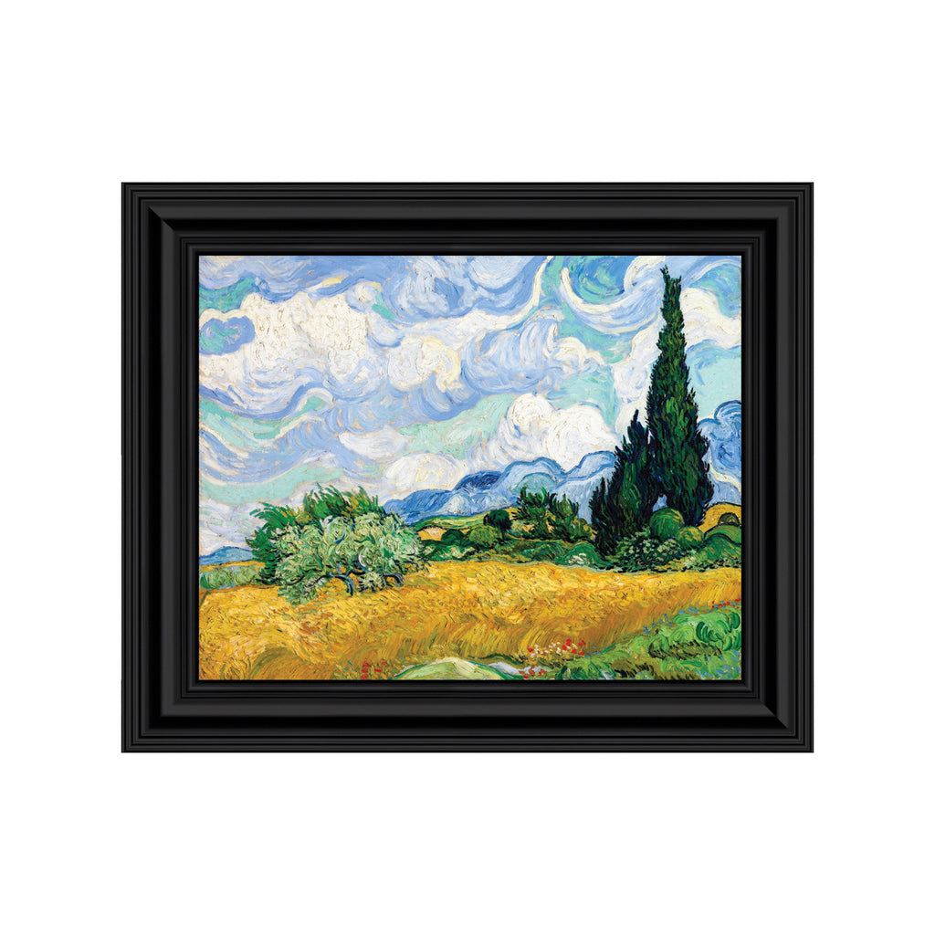 Wheat Fields with Cypresses by Vincent Van Gogh Framed Print Wall Art, 11x14 2448