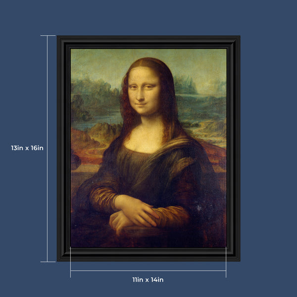 Mona Lisa by Leonardo Da Vinci, World Famous Wall Art Collection, Framed Mona Lisa Print for Office or Living Room Decor, 11x14, 2451