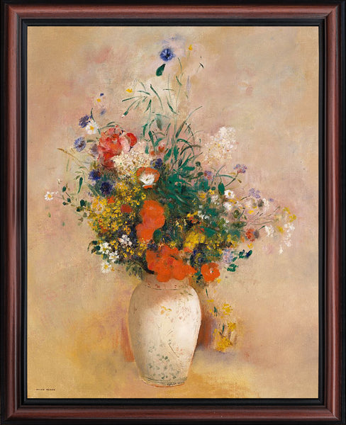 Flower In White Vase By Odilon Redon, World Famous Wall Art Collection, Wall Decor Pictures for Living Room, 11x14, 2456