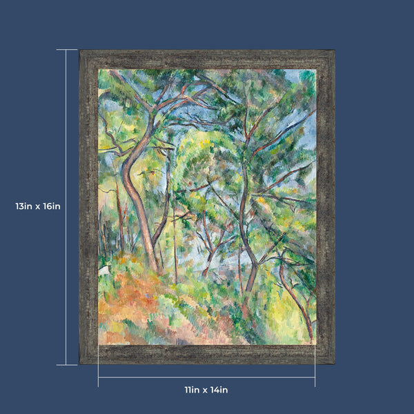 Sous Bois Under The Trees By Paul Cezenne, World Famous Wall Art Collection, Framed Impressionist Wall Art, 11x14, 2459