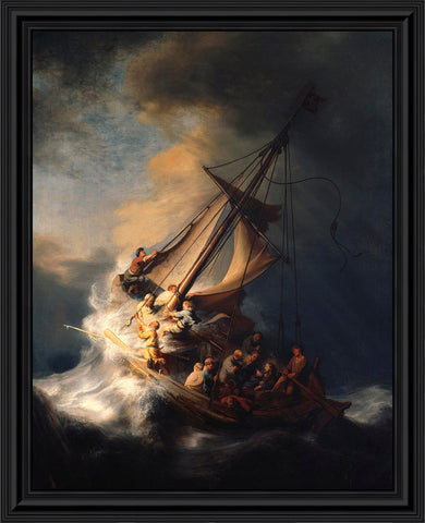 Storm on Sea of Galilee by Rembrandt, World Famous Wall Art Collection, Beautiful Living Room or Bedroom Decor, 11x14, 2464