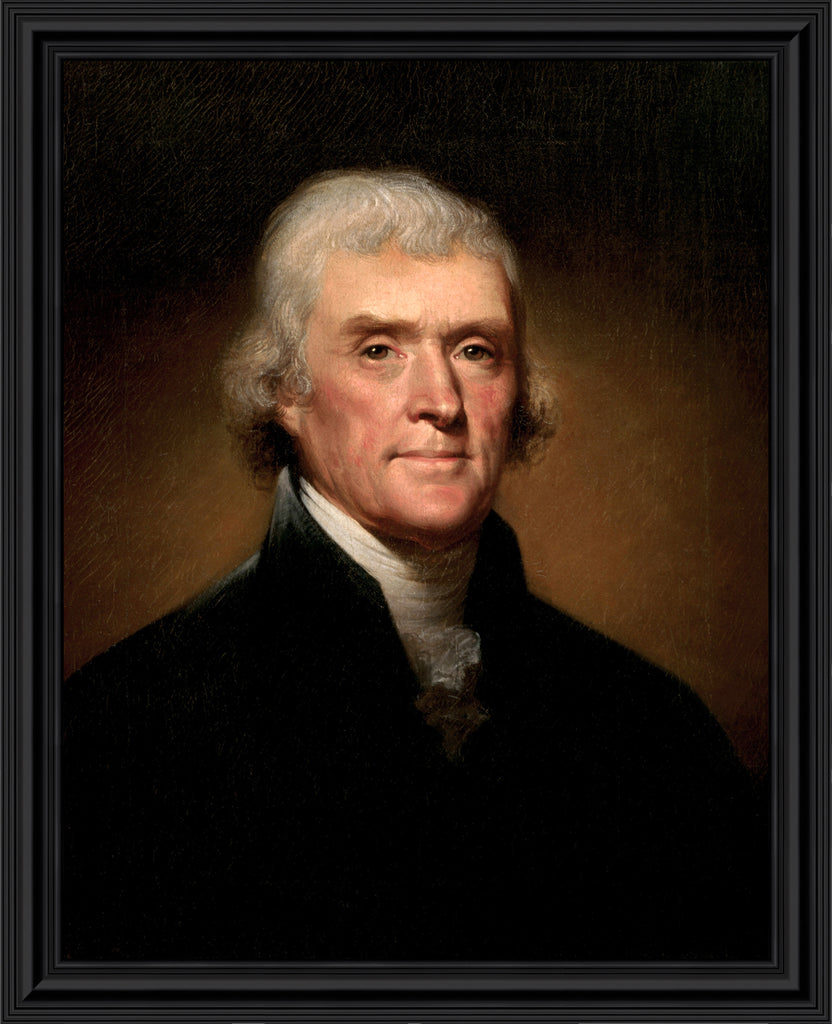 Thomas Jefferson by Rembrandt Peale, World Famous Wall Art Collection, Framed Famous People Pictures, 11X14, 2465
