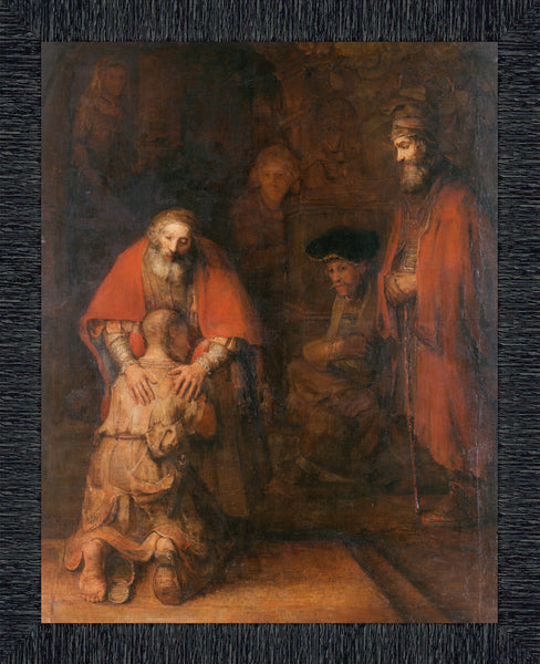 The Return of the Prodigal Son Print by Rembrandt, World Famous Wall Art Collection, Framed Wall Art for Your Living room or Kitchen, 11x14, 2467