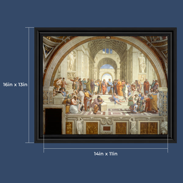 School of Athens by Raphael, World Famous Wall Art Collection, Framed Wall Art for Your Living Room or Kitchen Decor, 11x14, 2468