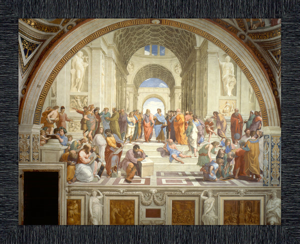 School of Athens by Raphael, World Famous Wall Art Collection, Framed Wall Art for Your Living Room or Kitchen Decor, 11x14, 2468