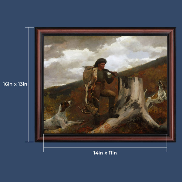 Huntsman and Dogs Framed Art by Winslow Homer,  This Fine Art Print Would Grace Your Man Cave or Home Office With Fine Art Print, 11x14, 2472