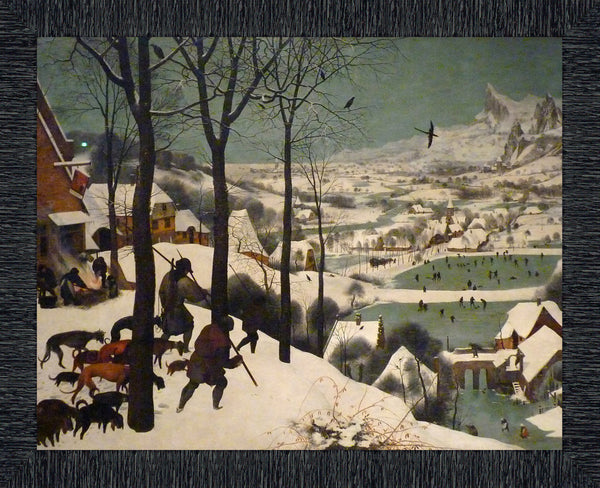 Hunters in the Winter Framed Art Print by Pieter Brueghel, Winter Wall Decor, Grace Your Livingroom or Office with this Art Print, 11x14, 2473