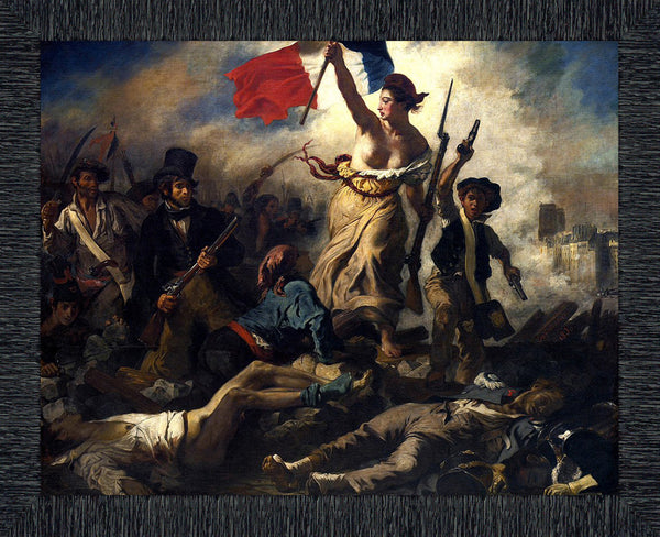Liberty Leading The People Framed Print by Eugene Dalacroix, World Famous Wall Art Collection, Enjoy This Famous Painting in Your Living Room or Den, 11x14, 2477