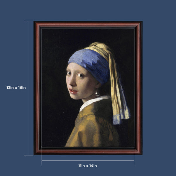 Girl With a Pearl Earring Framed Wall Art by Johannes Vermeer,  World Famous Wall Art Collection, Grace Your Home Decor With This Image, 11x14, 2480