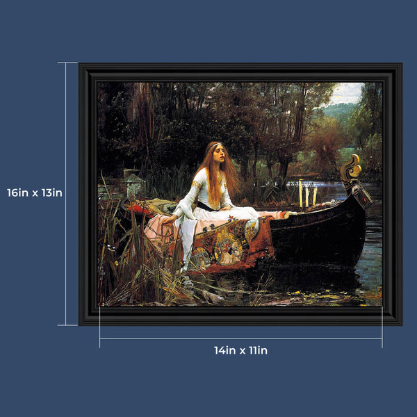 The Lady of Shalott Framed Print by John William Waterhouse, World Famous Wall Art Collection, Grace Your Living Room or Kitchen Decor With This Print, 11x14, 2484