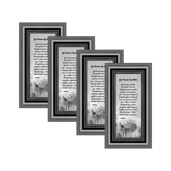 Picture Frame Set, 4 Piece Customizable Gallery Multi pack, 4-4x10, for Tabletop or Wall Display