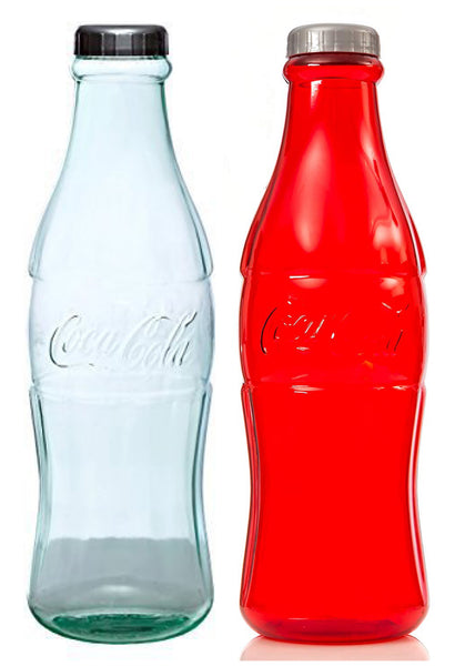 Coca-Cola Coke Bottle Bank for Saving and Storing Coins and Paper Money for Adults or Children 12 Inch Red or Clear Coin Bank
