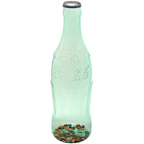 23" Coca Cola Large Bottle Bank for Coin Collection, Coke Bank Change Jar, Adult Piggy Bank, Large Savings Coin Bank - Choose Clear or Red