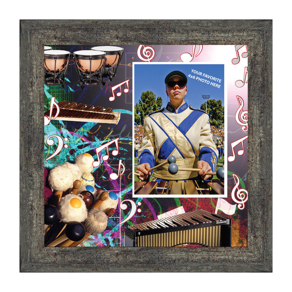 Mallets, Xylophone, Timpani Marching or Concert Band Personalized Picture Frame, 10X10 3509