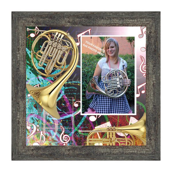 French Horn, Marching or Concert Band Personalized Picture Frame, 10X10, 3510