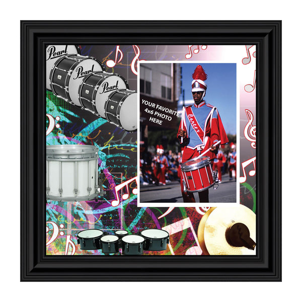 Percussion and Drum Line, Marching or Concert Band Personalized Picture Frame, 10x10 3512