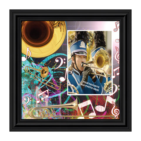 Trombone, Marching or Concert Band Personalized Picture Frame, 10X10, 3513