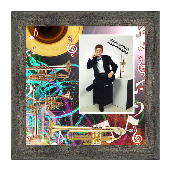 Trumpet, Marching or Concert Band Personalized Picture Frame, 10X10 3514