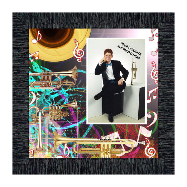 Trumpet, Marching or Concert Band Personalized Picture Frame, 10X10 3514