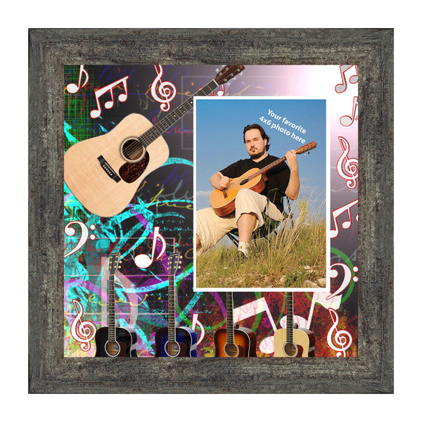 Acoustic Guitar, Concert Band Personalized Picture Frame, 10X10 3520