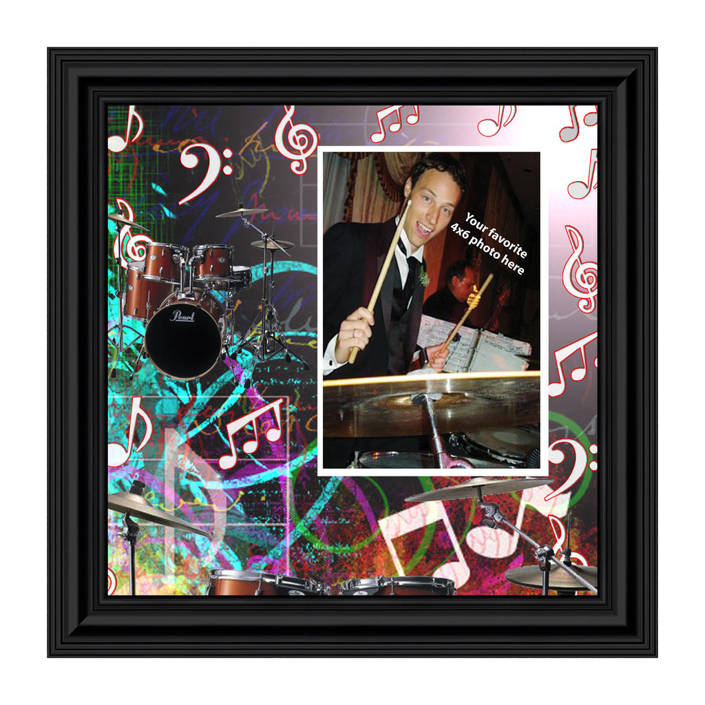 Drum Kit, Concert Band Personalized Picture Frame, 10x10 3525
