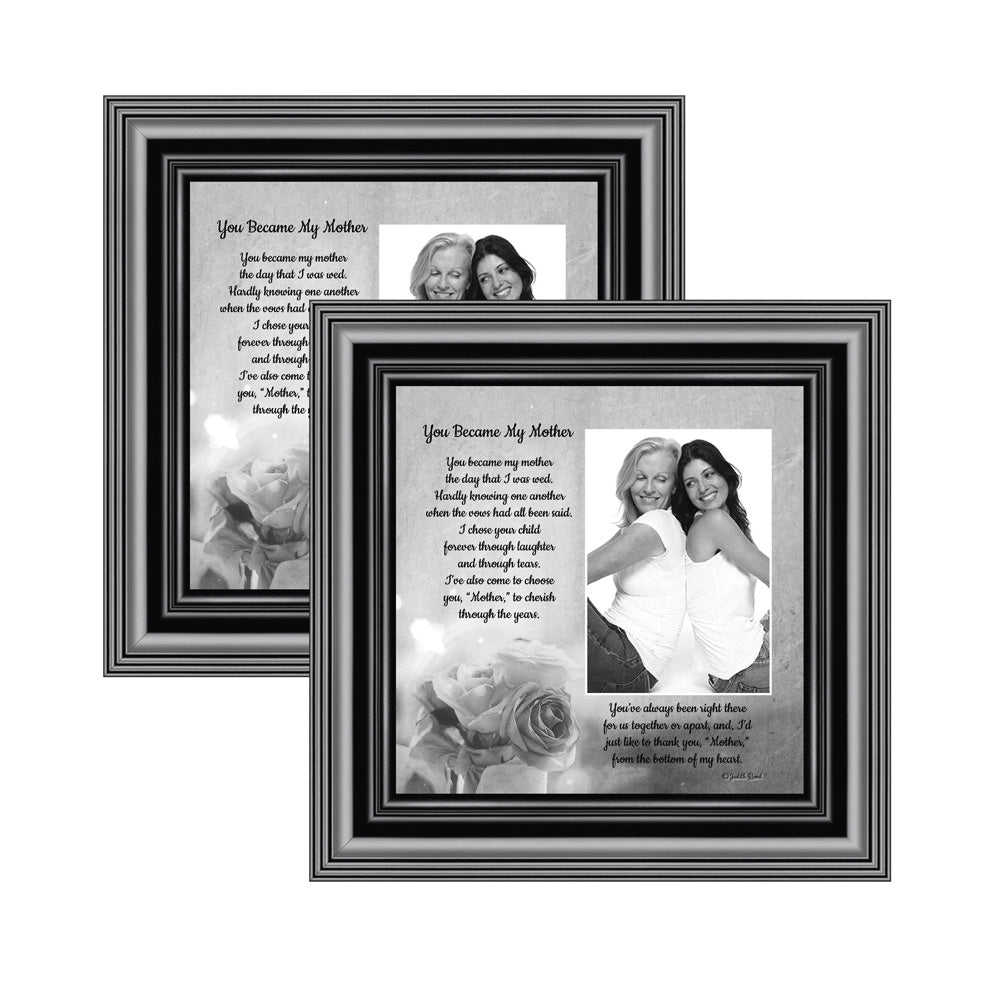 8x8 Picture Frame for 4x4 Photo with Real Glass, Black, Wall Mount or  Tabletop