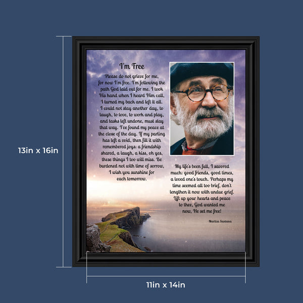 Memorial Picture Frames for Sympathy Gift Baskets, Memorial Gifts for Loss of Mother, Bereavement Gifts, Condolence Card, Sympathy Gifts for Loss of Father, "I'm Free" Photo Frame, 6345