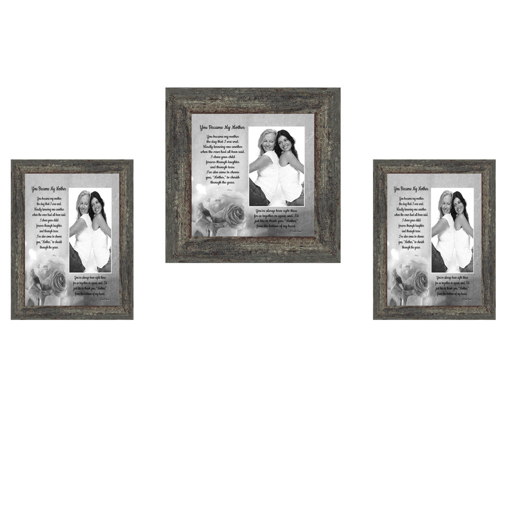 Picture Frame Set, 3 Piece Customizable Gallery Multi pack, 2-5x7, 1-8x8, for Tabletop or Wall Display
