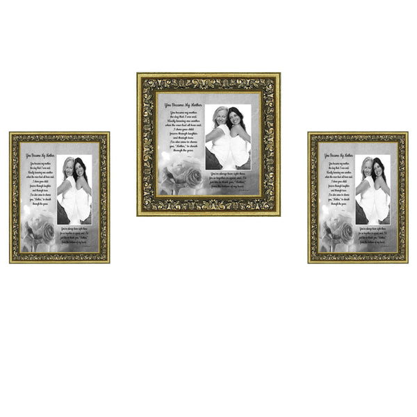 Picture Frame Set, 3 Piece Customizable Gallery Multi pack, 2-5x7, 1-8x8, for Tabletop or Wall Display
