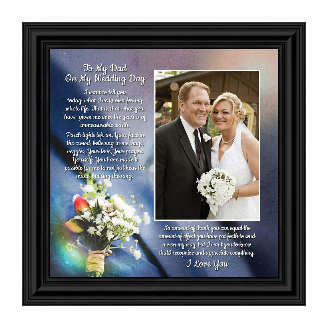 7x15 To My FATHER On My WEDDING Day From SON Poetry & Photo Frame ~ Wedding/Christmas or Father's Day Gift for the Father of the newest Groom