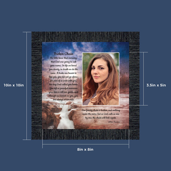 Sympathy Gift In Memory of Loved One, Memorial Picture Frames For Loss Of Loved One, Memorial Grieving Gifts, Condolence Card, Bereavement Gifts for Loss of Mother or Father, Broken Chain Frame, 6382