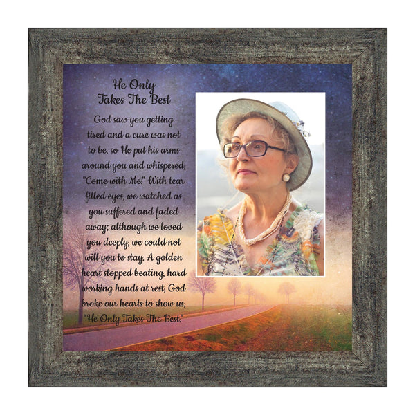 Memorial Picture Frame, Sympathy Gifts for Loss of Mother, Loss of Father Gift, Bereavement Gifts for Sympathy Gift Baskets or Condolence Card, Photo Frame In Memory of Loved One, 6385